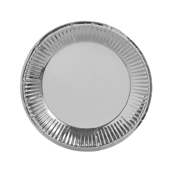 Platos plateados metalicos chicos (pack 10)