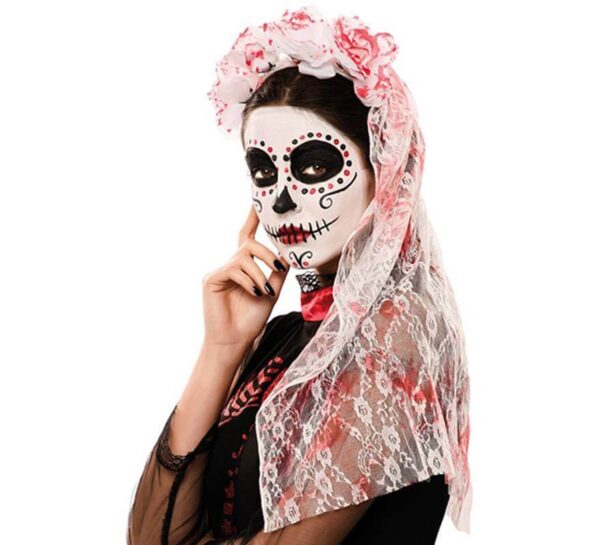 Tocado y velo sangriento (halloween) vincha