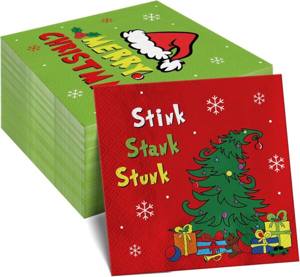 Servilletas Grinch Merry Christmas Stink Stank Stunk (pack 10)