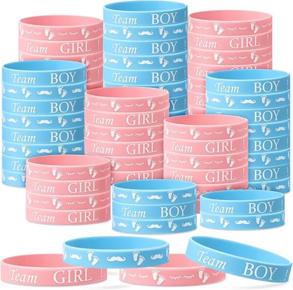 Pulsera de silicona Team Boy (pack 3) baby shower revelacion