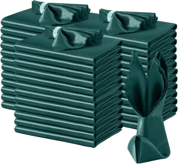 Servilletas de saten festoneadas (verde) 44cm x 44cm (pack 10)
