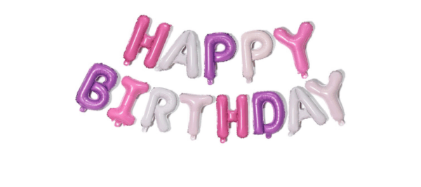 Blister Globos letras Happy Birthday (pink colors) deluxe