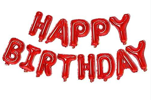 Blister Globos letras Happy Birthday (rojo)