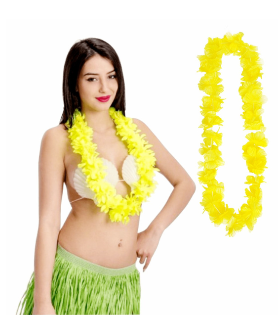 Collar hawaiano luau amarillo (año nuevo)