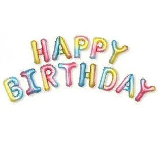 Blister Globos letras Happy Birthday (multicolor degrade)