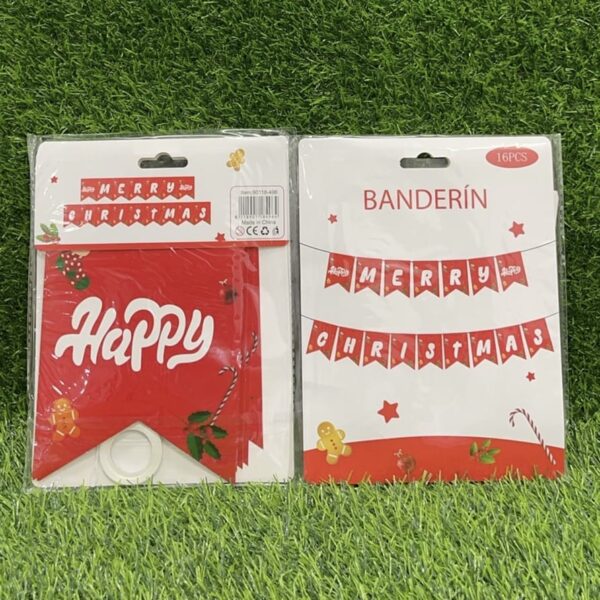 Banderin Merry Christmas (rojo o verde) xmas