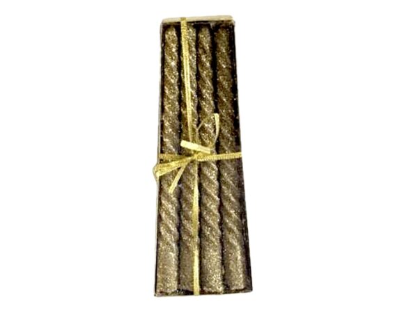 Velas glitter grandes doradas (pack 4) gold