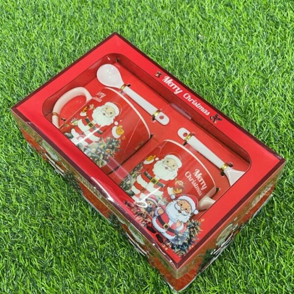 Box Merry Xmas 2 tazas y cuchara Navidad (diseños variados)