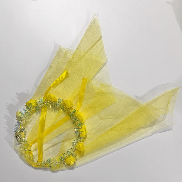 Velo diadema led amarillo (imagen referencial) año nuevo