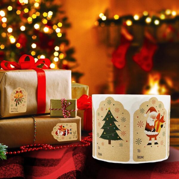 Etiquetas adhesivas to / from Navidad (pack 10) Xmas stickers