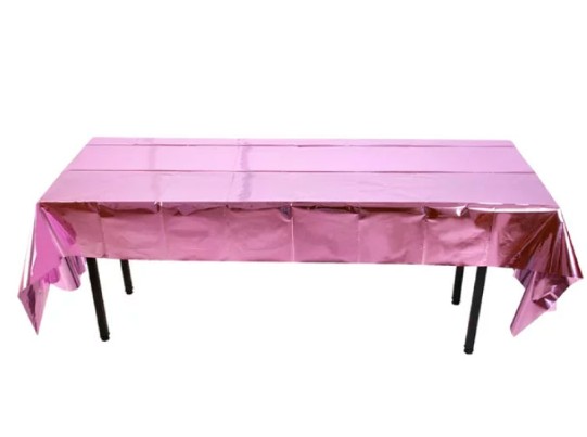Mantel cromado o metalico rosado (137cm x 183cm)