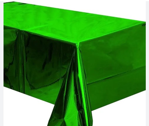 Mantel cromado o metalico verde (137cm x 183cm)