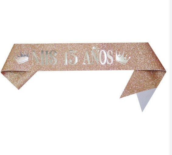 Banda Mis 15 años (colores variados) glitter