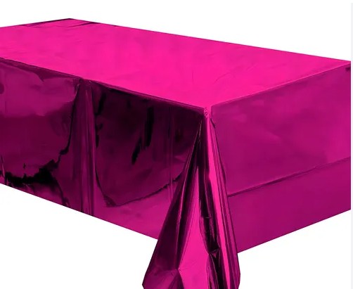 Mantel cromado o metalico fucsia (137cm x 183cm)