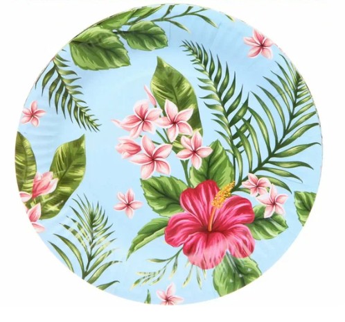 Platos celestes flores chicos (pack 10)