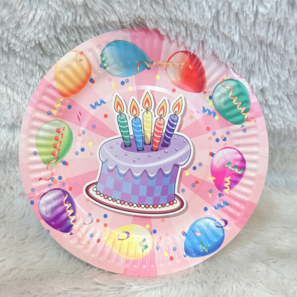 Platos globos and cake (pack 10)