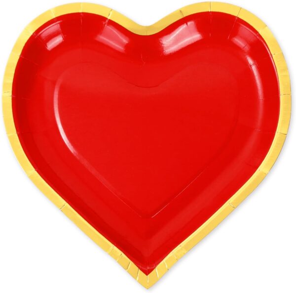 Platos de corazon borde gold (pack 5)