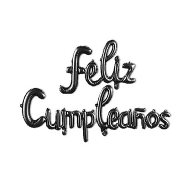 Blister Globos Feliz Cumpleaños (negro)