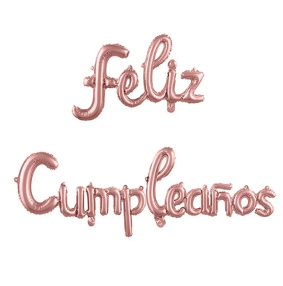 Blister Globos Feliz Cumpleaños (rose gold)