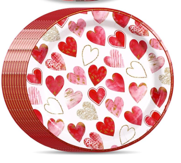 Platos corazones coloridos (pack 5)