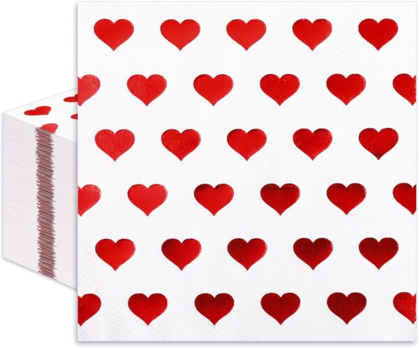 Servilletas de corazones brillantes (pack 10)