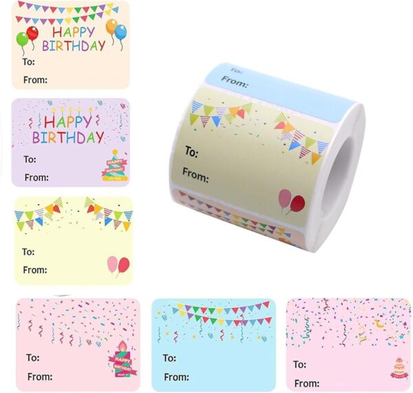 Etiquetas adhesivas to / from Happy Birthday (pack 10) (diseños variados)