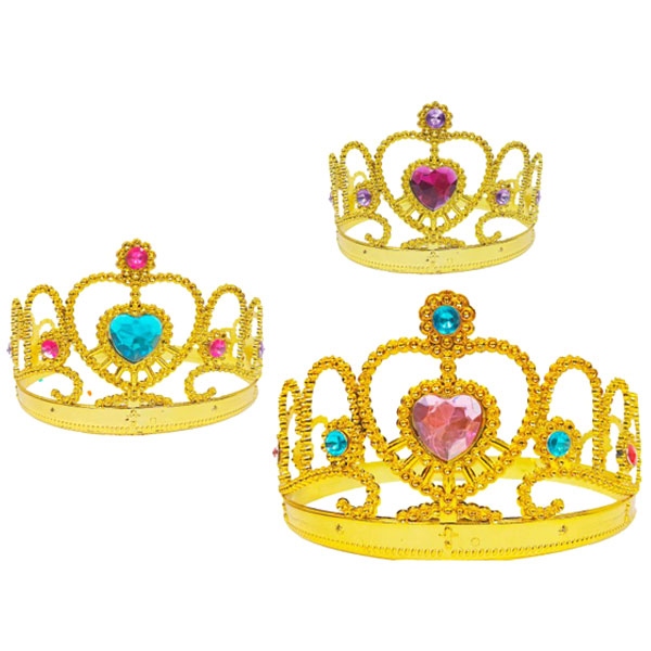 Corona dorada corazon 8 piedras (colores variados)