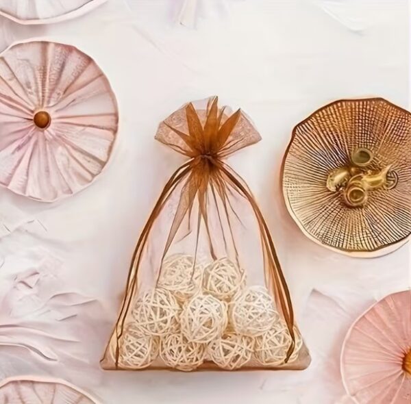 Bolsa organza marron 11cm x 8cm (pack 10)