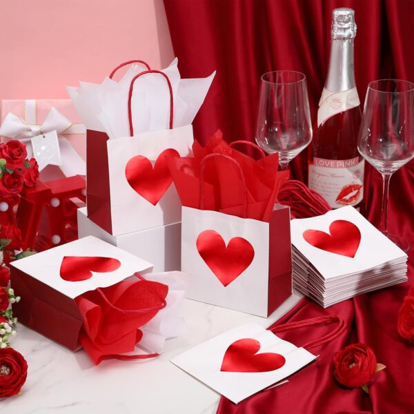 Bolsa corazon brillante (papel mas papel de seda) 12.7cm x 12.7cm x 7.6cm