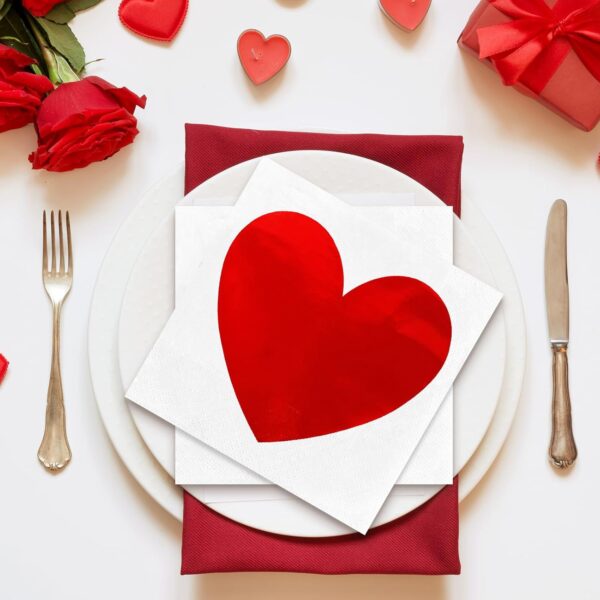 Servilletas corazon grande brillante (pack 10)