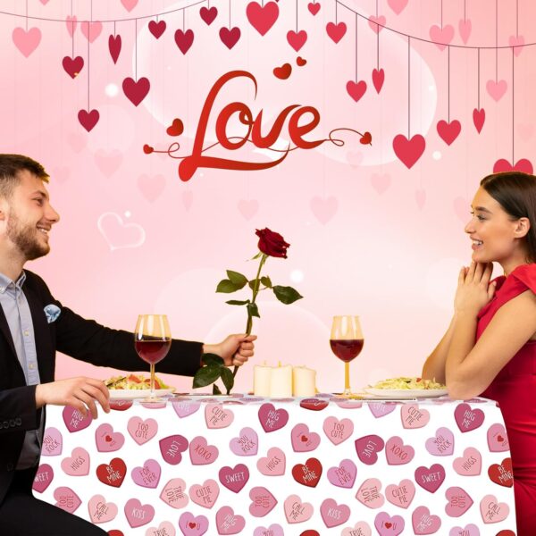 Mantel corazones love text  (137cm x 274cm) amor