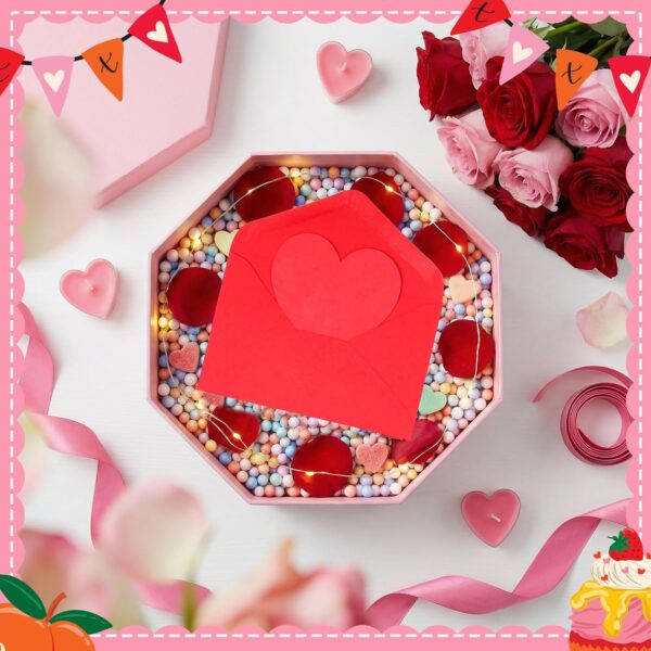 Tarjeta San Valentin (sobre rojo / tarjeta de corazon rojo) amor (10.5cm x 7cm)