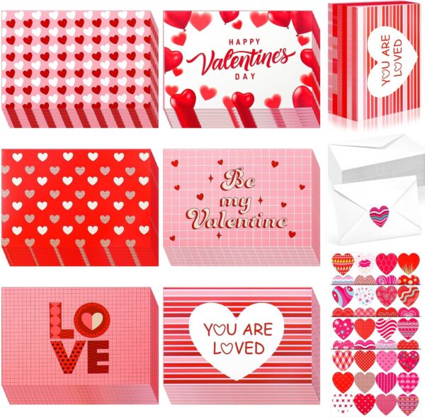 Tarjeta San Valentin (sobre / sticker corazon / tarjeta) amor