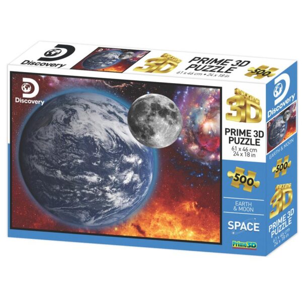 Rompecabezas Prime 3D Tierra Y Luna 500 Piezas