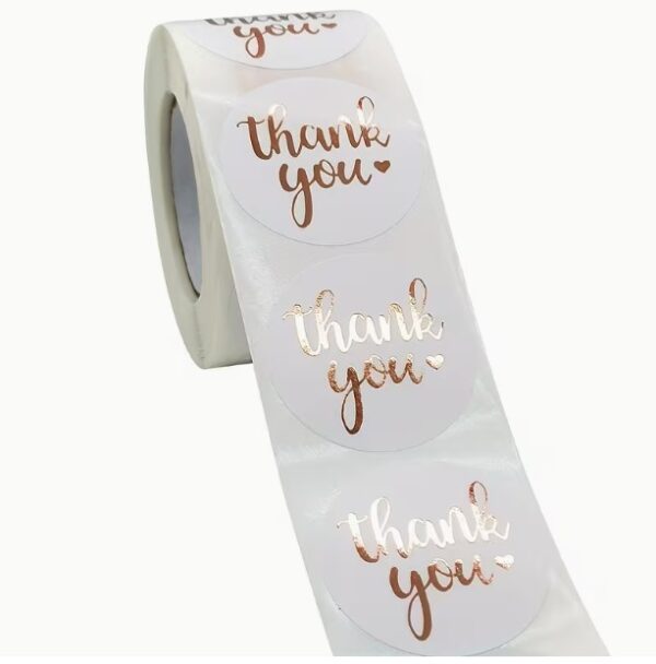 Stickers Thank you (pack 20) (rose gold)