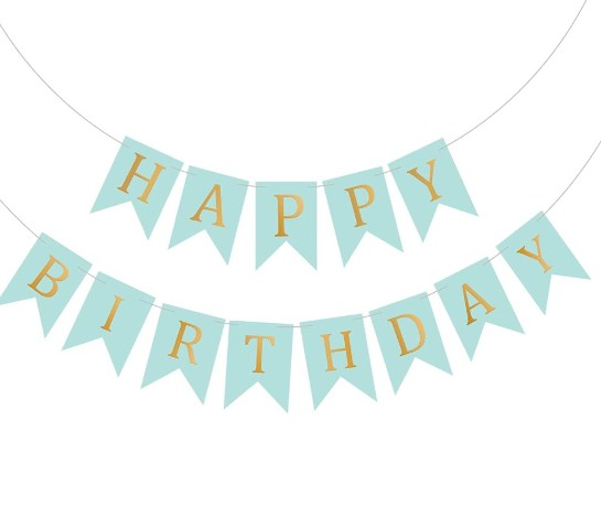 Banderin Happy Birthday (aqua)