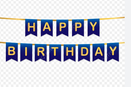 Banderin Happy Birthday (azul)