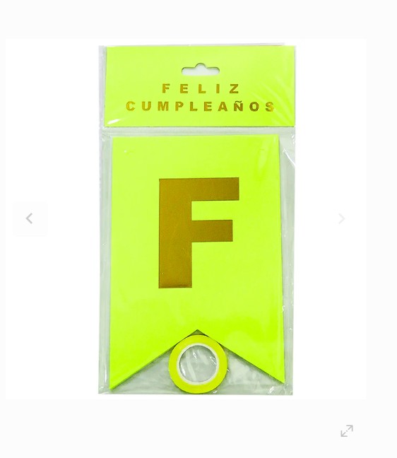 Banderin Feliz Cumpleaños (amarillo neon)