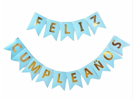 Banderin Feliz Cumpleaños (celeste)