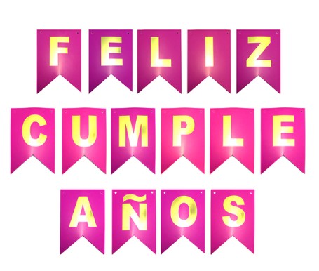 Banderin Feliz Cumpleaños (fucsia)