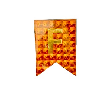Banderin metalico Feliz cumpleaños (naranja holografico)