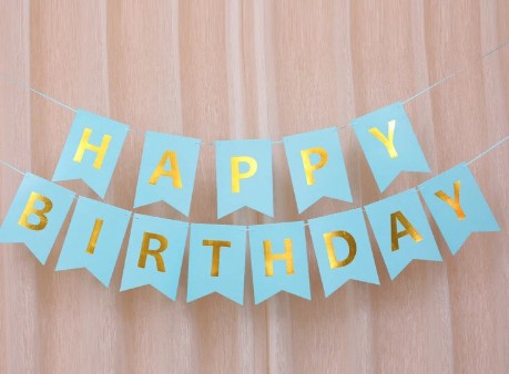 Banderin Happy Birthday (turquesa)