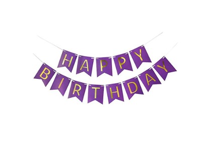 Banderin Happy Birthday (morado)
