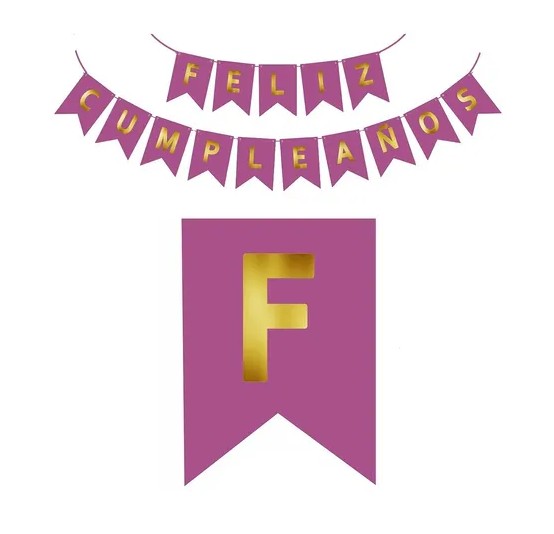 Banderin Feliz Cumpleaños (morado)