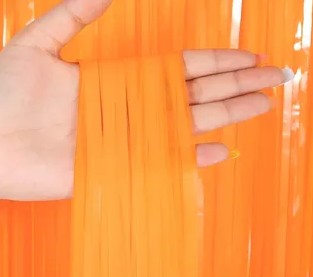 Cortina naranja pastel mate