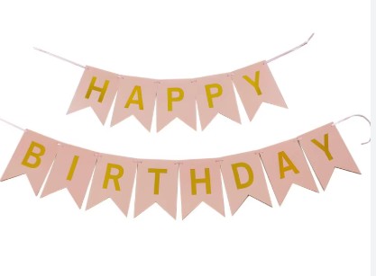 Banderin Happy Birthday (rosado)