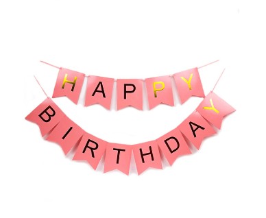 Banderin Happy Birthday (salmon)