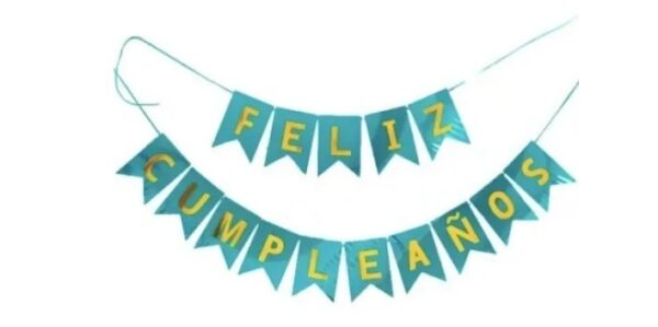 Banderin Feliz Cumpleaños (turquesa)