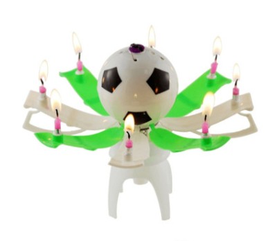 Vela futbol musical 13cm alto aprox