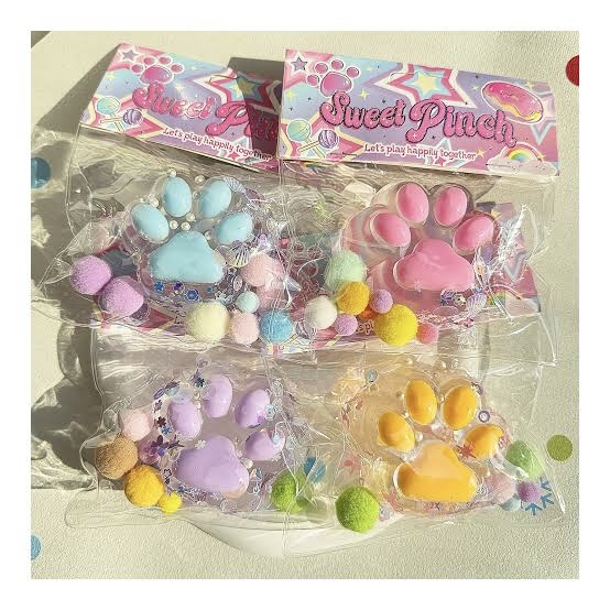 Squishy huella fun transparente (pinch esponjosito)